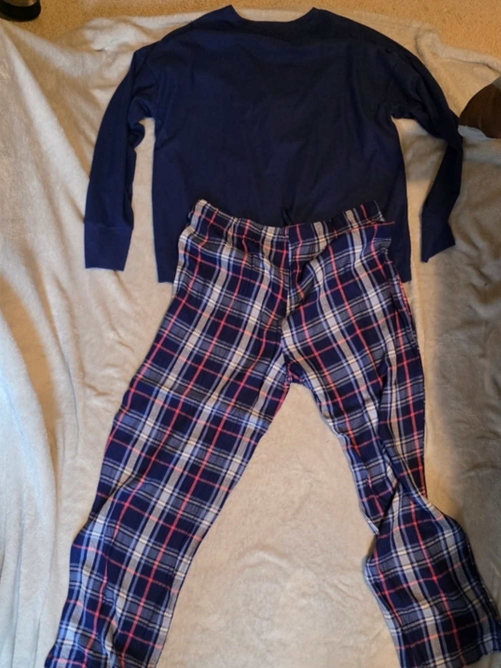 Croft & Barrow Women's Navy, Blue & Light Blue Cozy Pajama Top Trio - Picture 5 of 10